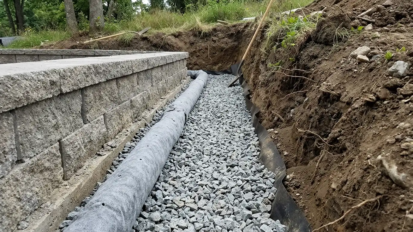 Retaining Wall Drainage Guide: Pipe, Stone, Fabric and Outlets