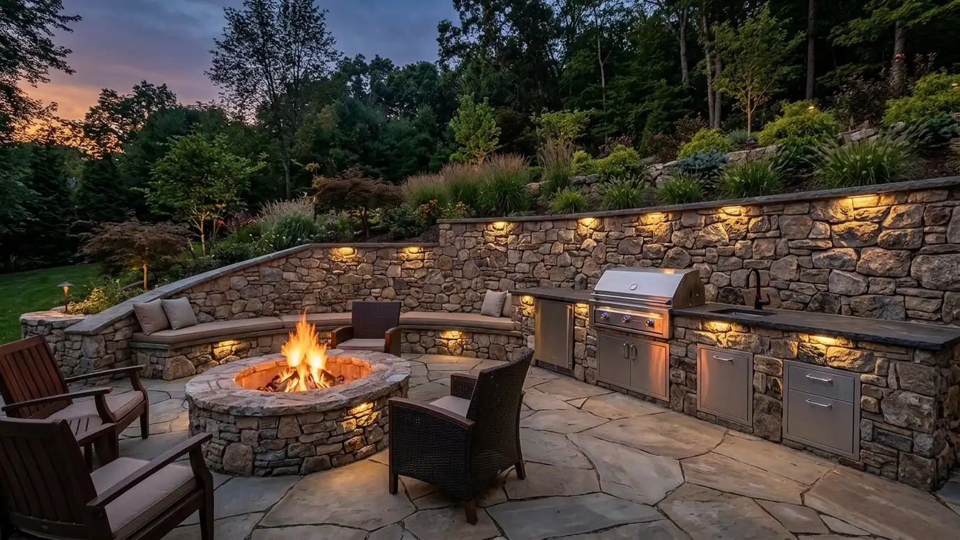 Fire Pit and Outdoor Kitchen Walls in Nashville and Middle Tennessee