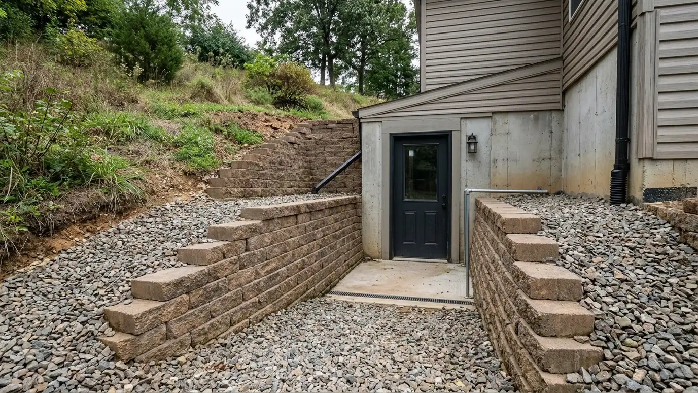 Walkout Basement Retaining Walls in Nashville and Middle Tennessee